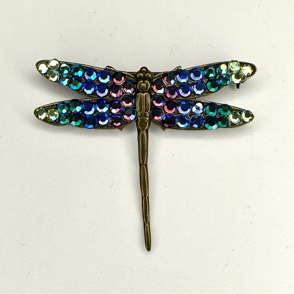Crystal Dragonfly Brooch. NWOT